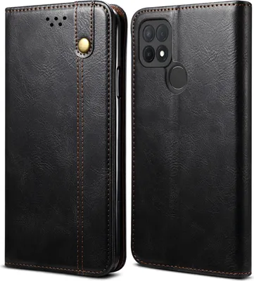 Produktbild von OPPO A15 4G Hülle, LaimTop Leder Flip Brieftasche Schutzhülle für OPPO A15 4G Schwarz