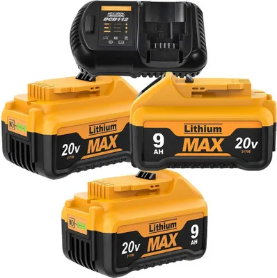 Image de Pour DeWalt 20V, batterie d'outillage DCB200 Li-Ion, 9000 mAh 21700, rechargeable, compatible avec DCB182 DCB180 DCB181, or