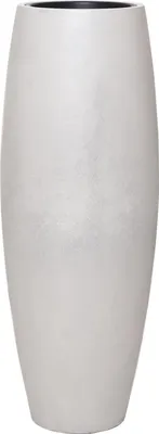 Image de Vase de sol VIVANNO en fibre de verre MAGNUM, rond, aspect pierre beige galet - 37 x 100 cm