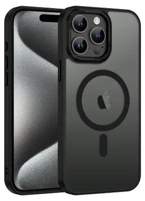 Immagine prodotto di Custodia del telefono cellulare per iPhone 15 Pro Max caso MagSafe compatibile con telaio della fotocamera in metallo Magnet Case TPU bordo di protezione