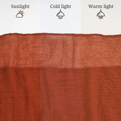 Productafbeelding van Tafelkleed terracotta, boho, rustiek - Semi-transparante decoratie - 80 x 300 cm