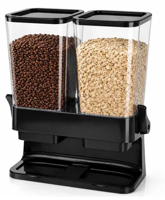Müslispender 2er Set, doppelt, 3 Liter, Kunststoff, schwarz