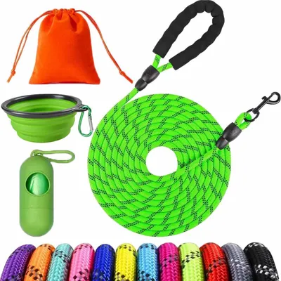 Produktbild von Schleppleine für Hunde, 3M x 8mm, Grün, mit Zubehör