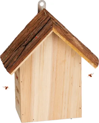 Zdjęcie produktu dla Relaxdays Domek dla biedronek, drewno, wys. x szer. x gł.: 22,5 x 19 x 12,5 cm, do zawieszenia, do ogrodu, schronisko dla biedronek, kolor naturalny