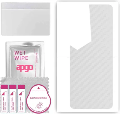 Produktbild von apgo Rückseite Schutzfolie, Skin, kompatibel mit Tecno Pova 4 Pro, Hinten Displayschutzfolie aus Vinylfolie, kratzfest, einfache Montage - Transparenter Kohlenstoff