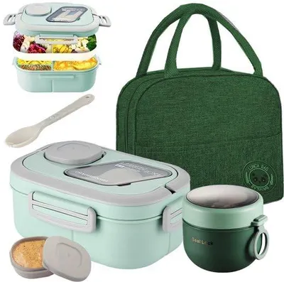 Produktbild von Lunchbox-Set, 1800 ml, mit Besteck und Thermoskanne