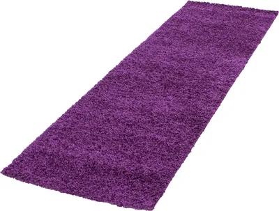 Produktbild von Teppich Läufer Wohnzimmer Lila 80x250 Unicolor - Einfarbig aus Polypropylen