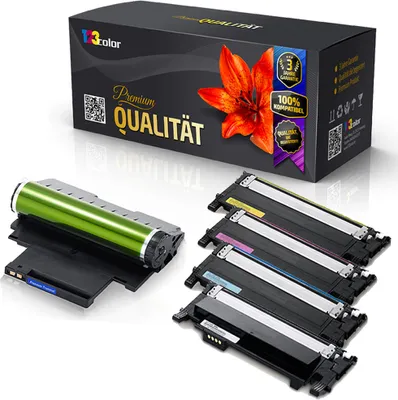 Produktbild von 4x Toner CLT406 & Trommel CLTR406 kompatibel für Samsung SL-C460 W CLTR406SEE CLT R406 CLT-R406SEE Farblos Schwarz - Color Plus Serie