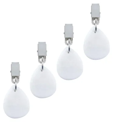 Image de 4 pinces de maintien pour nappes - en marbre blanc
