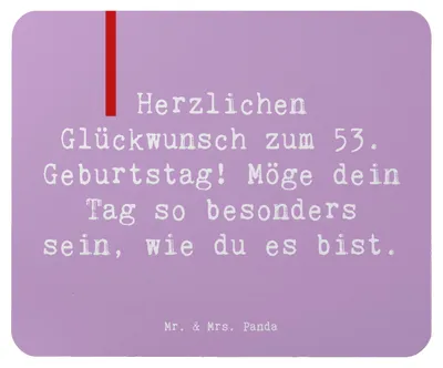 Produktbild von Mr. & Mrs. Panda Mauspad Spruch 53. Geburtstag - Lavendeltraum - Geschenk, Herzlichen Glückwunsch, pc, Mousepad, einzigartige Geschenke, Mouse Pad, Happy Birthday, zum