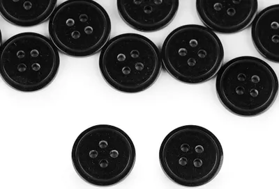 Zdjęcie produktu dla Guziki plastikowe 20 mm ( 20 szt ) Czarne