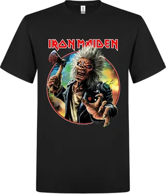 Produktbild von Iron Maiden Axe Eddie Red White Circle Back and Front T-Shirt
