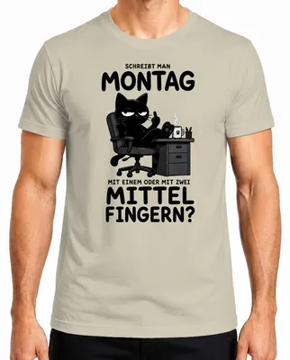 Productafbeelding van "Maandag" met één of twee opdrukken, sarcastisch heren T-shirt, natuur, maat XL