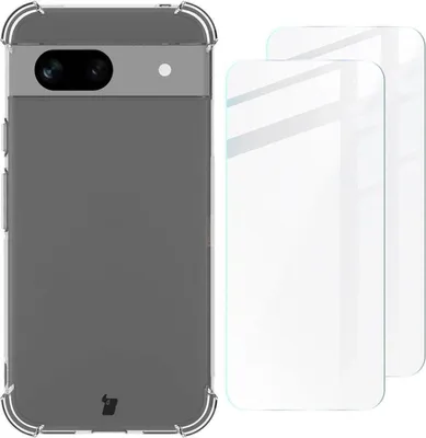 Produktbild von Bizon Case Clear Pack-Hülle + 2x Displayschutzglas Google Pixel 8a klar