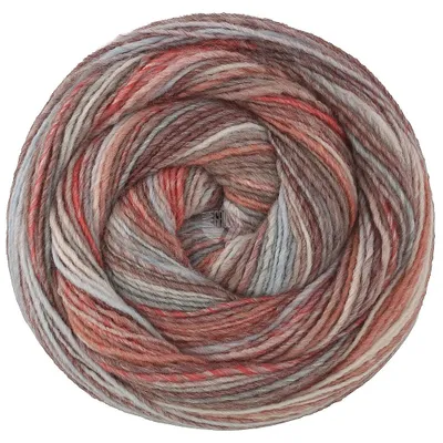 Produktbild von Lana Grossa GOMITOLO DISEGNO 200 g Dochtgarn mit Farbverlauf 700 m Farbe 521 - Graubraun/Blaugrau/Rosenholz/Creme/Hellbau/Dunkelrot/Taupe