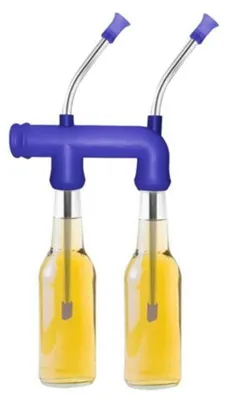 Bierdispenser Doppelbier, Kunststoff, Blau, für Partys