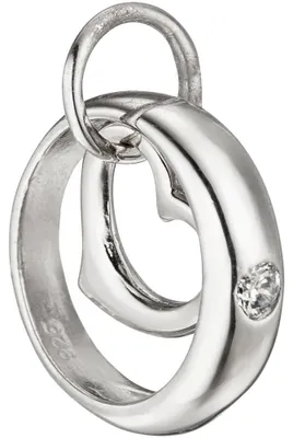 Produktbild von Anhänger Taufanhänger Taufring mit Herz Herzchen weiße Zirkonia 925 Silber