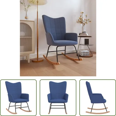 Produktbild von The Living Store Schaukelstuhl Blau Stoff