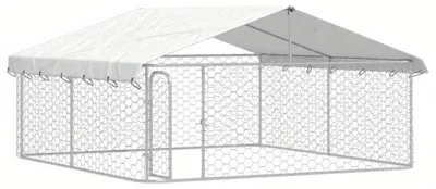 Produktbild von Hundehütte - Hundegehege - Außenkennel - Tiergehege - Klappgehege - Mit Dach - 300x300x150 cm