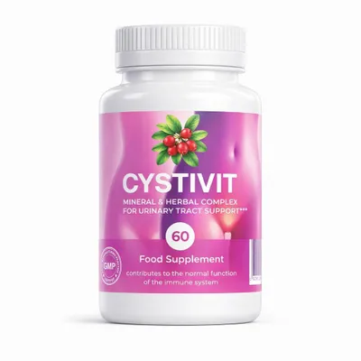 Produktbild von Cystivit Nahrungsergänzungsmittel – 60 Kapseln – mit D-Mannose, Cranberry-Fruchtextrakt, Hibiskusblütenextrakt – Für Erwachsene.