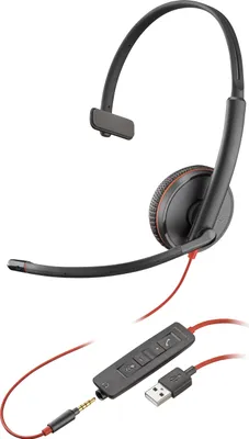 Image de Poly Blackwire 3215 - Blackwire 3200 Series - Casque - On-Ear - Filaire - Prise 3,5 mm, USB-A - Noir - Skype, Avaya, Cisco Jabber