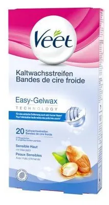 Produktbild von Veet Kaltwachsstreifen für sensible Haut mit Mandelöl 20 Streifen