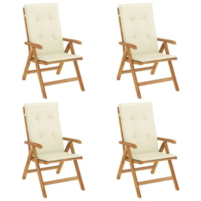 Immagine prodotto di vidaXL Sedie da giardino con cuscini 4 pz. Legno massiccio di teak