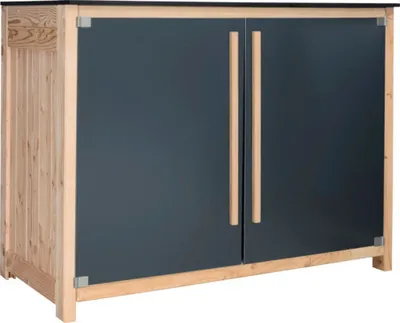 Produktbild von Gartenschrank/Outdoorküche Konsta Typ 603 Douglasie Sideboard Flügeltür 120 x 58 x 92 cm HPL anthrazit