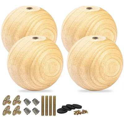 Obrázek produktu pro Dřevěné nožičky na nábytek, 8 cm, 4 kusy