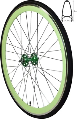 Zdjęcie produktu dla REDONDO 28-calowe przednie koło singlespeed fixie felga zielono czarna + opona