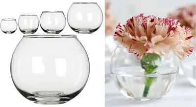 Produktbild von Kugelglas im Durchmesser 6, 8, 10 und 12cm wählbar | Kugelvase klein bis groß, Größe:Ø12cm h.10cm