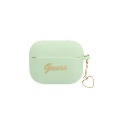Produktbild von Guess Guaplschsn Airpods Pro-Abdeckung Grün/Grün, Silikon-Charm-Herz-Kollektion