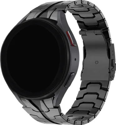 Produktbild von BALR Samsung Galaxy Watch Edelstahlband (schwarz) - Passend für Galaxy Watch 4 / 5 / 6 & Classic Modelle - s Edelstahl-Metallarmband mit stabiler Faltschließe