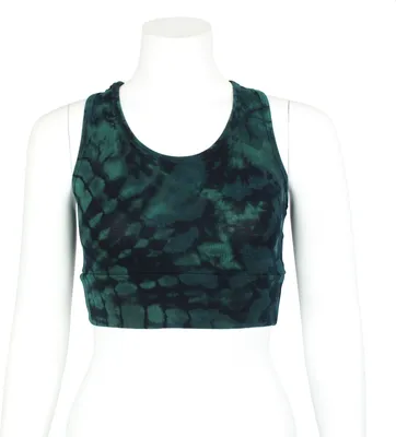 Produktbild von Crop Top - Racerback - Batik - Sun - schwarz - grün-blau