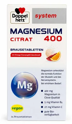 Produktbild von DOPPELHERZ Magnesium 400 Citrat system Brausetabl.