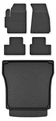 Produktbild von Gummi-Fußmatten für Volkswagen Up! 2011- (Van, 3-Türer, 2-Sitzer) – Schwarz, Semi-Universal, angepasst – Wielganizator Semi-Universal