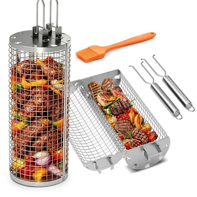 Immagine prodotto di Set di 2 accessori per barbecue con cestello girevole
