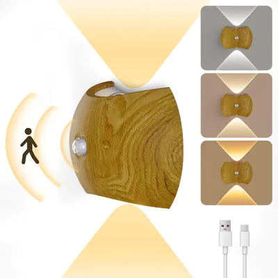 Produktbild von Aufladbare LED Nachtlicht mit Bewegungssensor, 3 Farbtemperaturen Kabellose Magnetische Wandleuchte für Schlafzimmer, Flur, Treppe