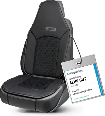 Produktbild von WALSER Car Comfort Auto-Sitzauflage S-Race, Auszeichnung * Autositzauflage für Highback-/Pilotensitze, Universal Sitzschoner-Auto, Sitzauflage-Auto Vordersitze schwarz