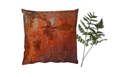 Produktbild von MuchoWow® Zierkissen Sofakissen Wohnzimmer Dekokissen 40x40 cm Retro - Rost - Eisen - Foto Kissen - Schlafzimmer Dekoration