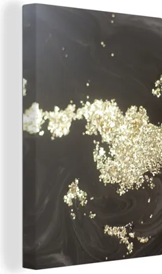 Obrázek produktu pro OneMillionCanvasses® - Obrazy na plátně - 90x140 cm, Mramor - Černá - Zlatá -  nástěnné umění Tisk Nástěnná dekorace - Nástěnná dekorace - Ložnice