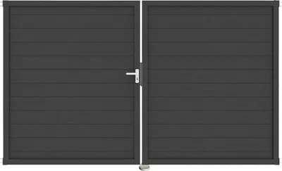 Produktbild von Doppeltor GroJa Lumino links vormontiert ohne Pfosten Rahmen anthrazit 300 x 180 cm anthrazit