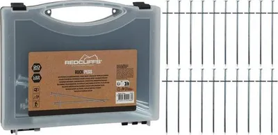 Obrázok produktu pre Stanové kolíky REDCLIFFS 23 cm - 20 kusov v balení - kovové kotvy do zeme pre stany a altánky