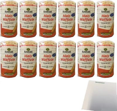 Produktbild von Alnatura Maiswaffeln 12er Pack (12x110g Packung) + usy Block
