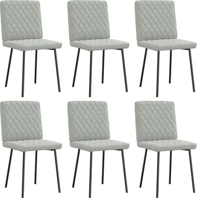 Image de Chaises à manger lot de 6 gris clair velours
