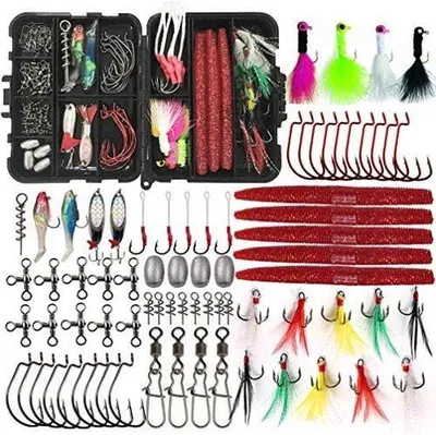 Produktbild von Famanu Angelzubehörset 100 Teile - inklusive Spinnerbaits und Kunstköder