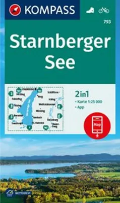 Obrázok produktu pre KOMPASS Turistická mapa 793 Starnbergské jazero 1:25 000