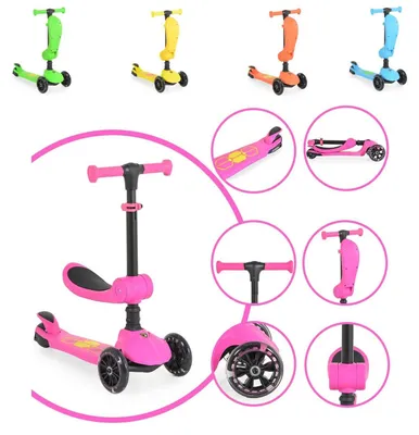 Produktbild von Moni Kinderroller 2 in 1 Lamborghini Laufrad, Lenkerhöhe verstellbar, klappbar pink