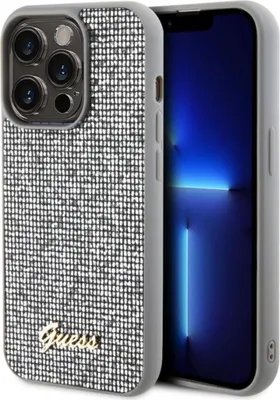 Produktbild von Guess Husa Quadrat Spiegel Script Logo iPhone 15 Pro Max Argintiu