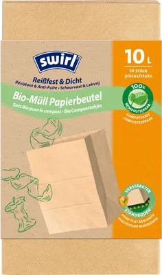 Immagine prodotto di Sacchetto di carta per rifiuti organici Swirl 10L 10 pezzi (confezione da 1)